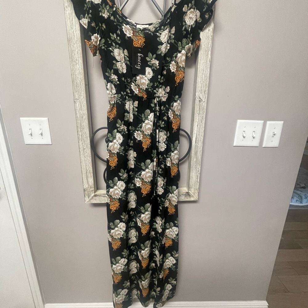 Black Floral Maxi Dress